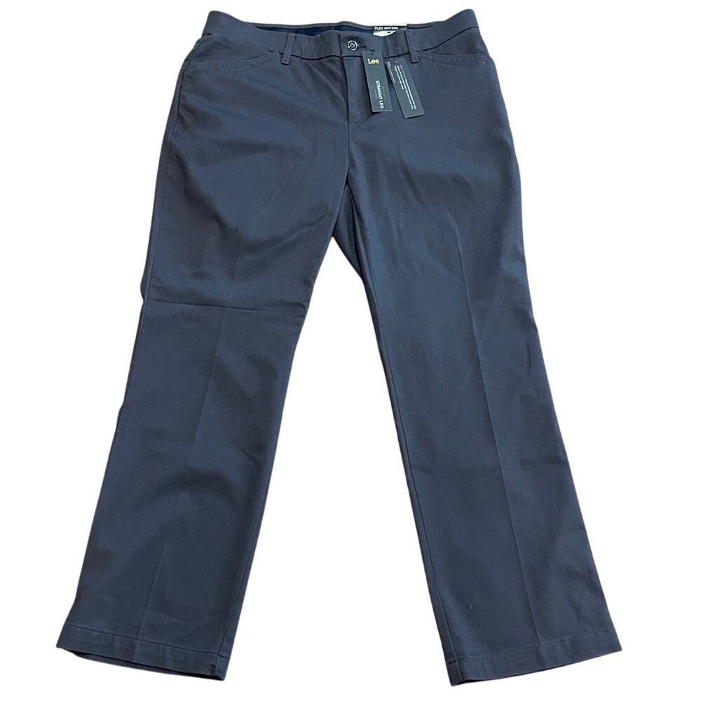 Lee Women's Straight Leg Regular Fit Gray‎ Pants 12 Short NWT